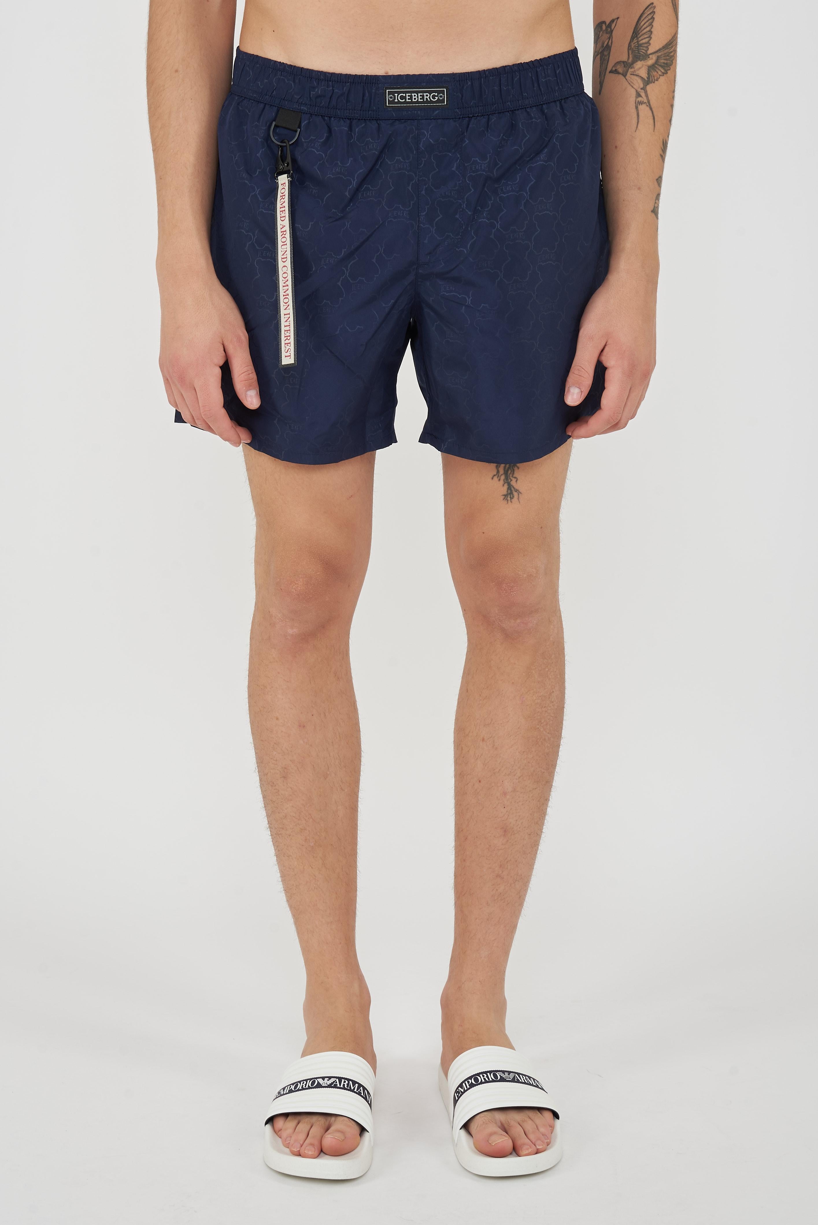 Boxer Uomo da Bagno Con Stampa All Over Dino Navy 