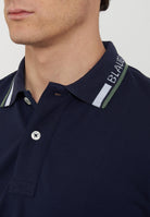 Polo Con Ricamo Sul Colletto Ransom Blu 