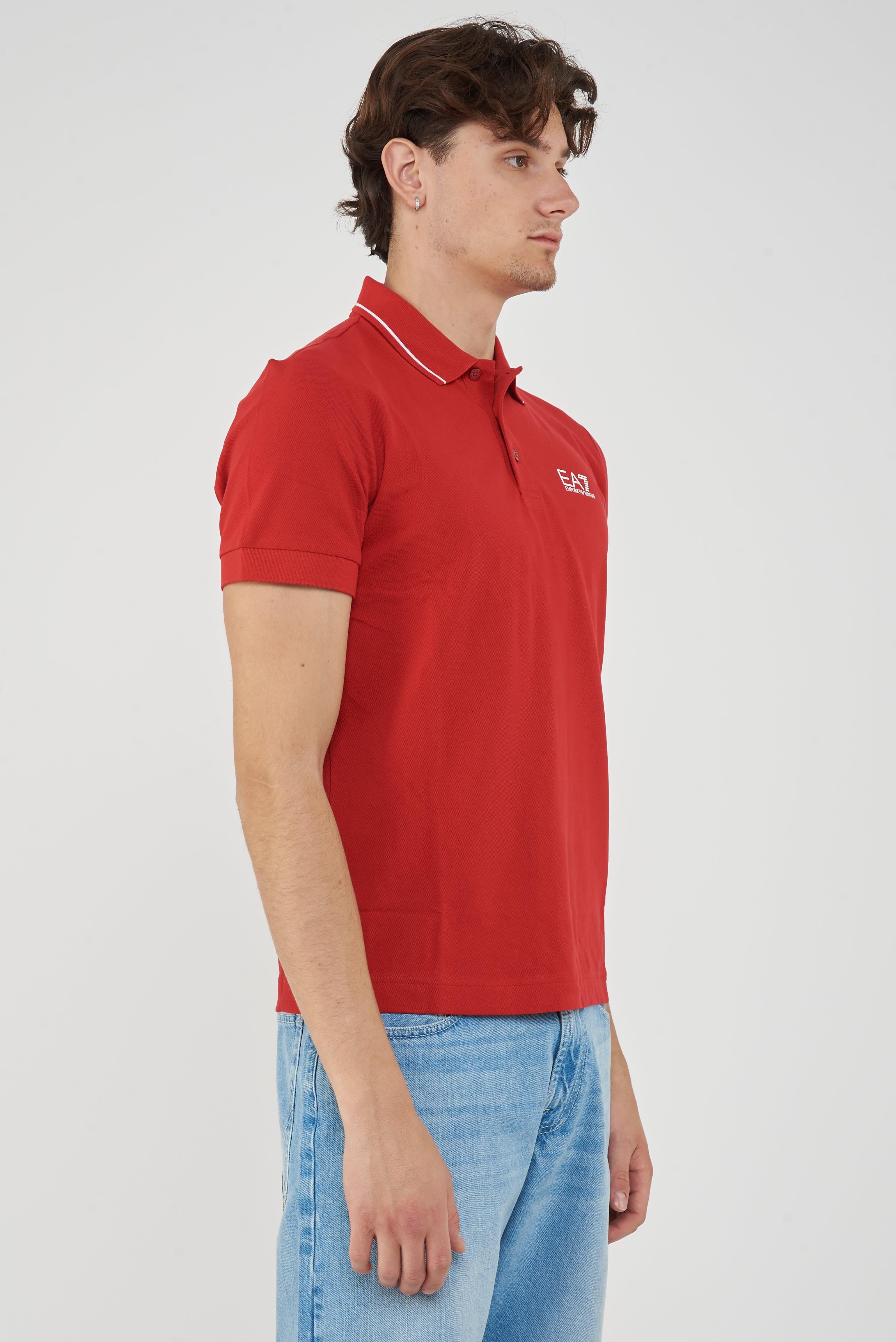 Polo Core Identity in piquet di cotone stretch Rosso 